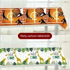 Летнее украшение в стиле джунглей, мультяшная одноразовая скатерть, украшения для детского дня рождения, вечеринки в стиле русалки, дикая, одна вечеринка