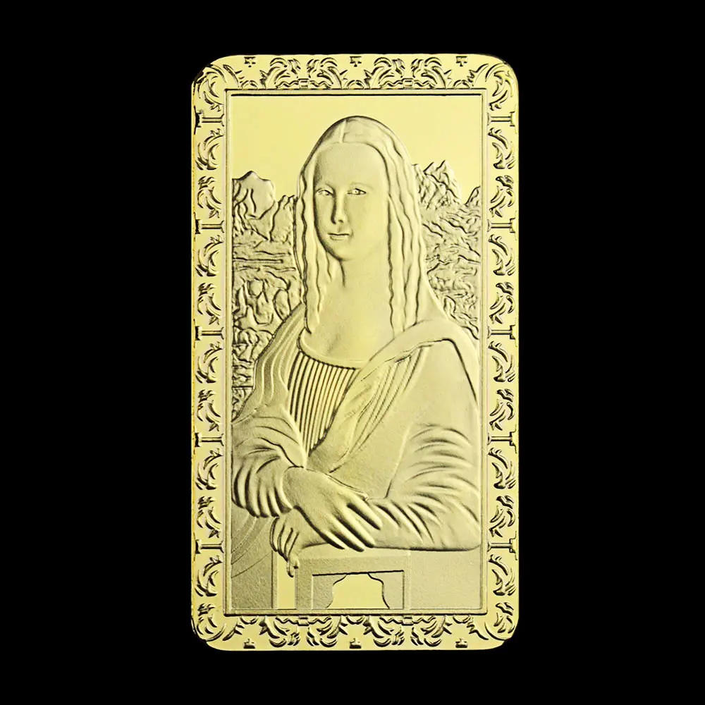 

Leonardo Da Vinci Collectible Silver Gold Plated Souvenir Coin Mona Lisa Smile Basso-Relievo Collection Gift Commemorative Coin