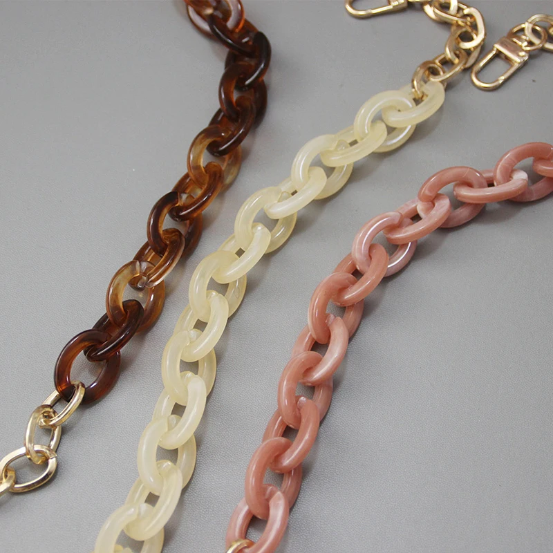 

Fashion 45/90cm Detachable Shoulder Strap Acrylic Resin Handbag Chain Belts Fish Bone Purse chain Strap Bands Bag Accessories