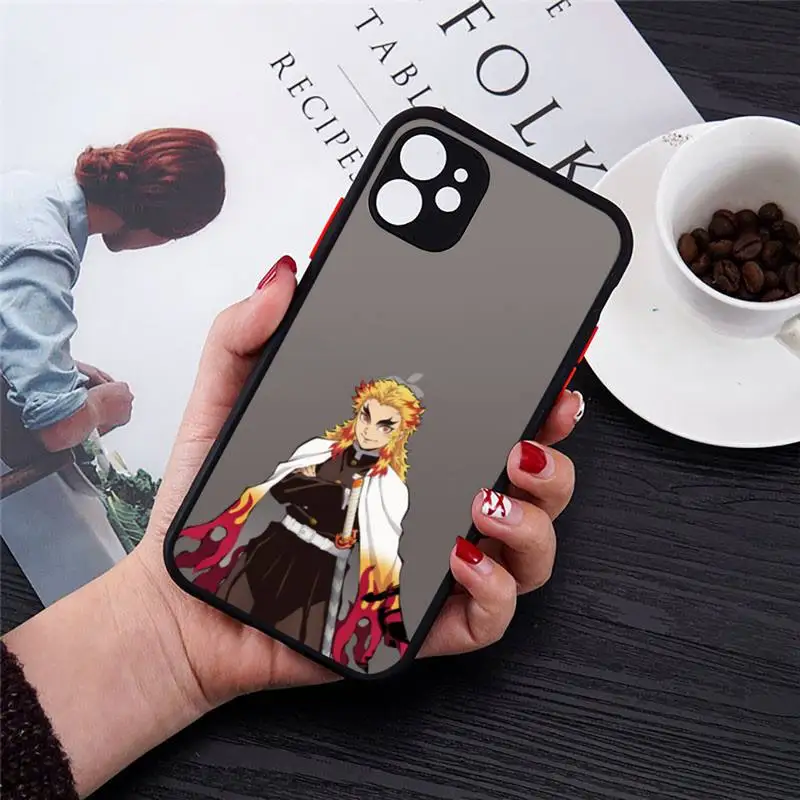 

Kyojuro Rengoku anime Kimetsu No Yaiba Phone Cases matte transparent For iphone 7 8 11 12 plus mini x xs xr pro max cover