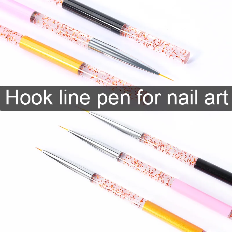 Набор профессиональных кистей для дизайна ногтей 3 шт. ручки подводки коротких