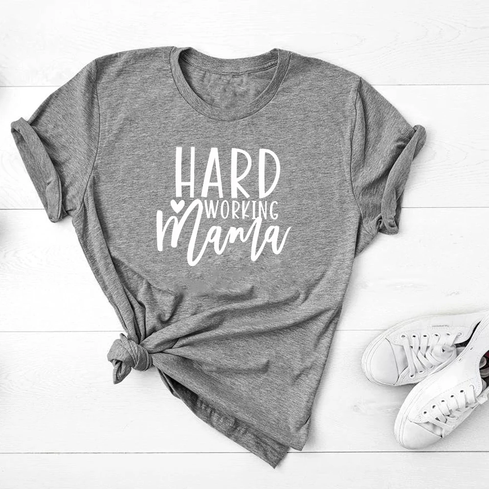 Трудолюбивая футболка из 100% хлопка Повседневная с коротким рукавом для мамы