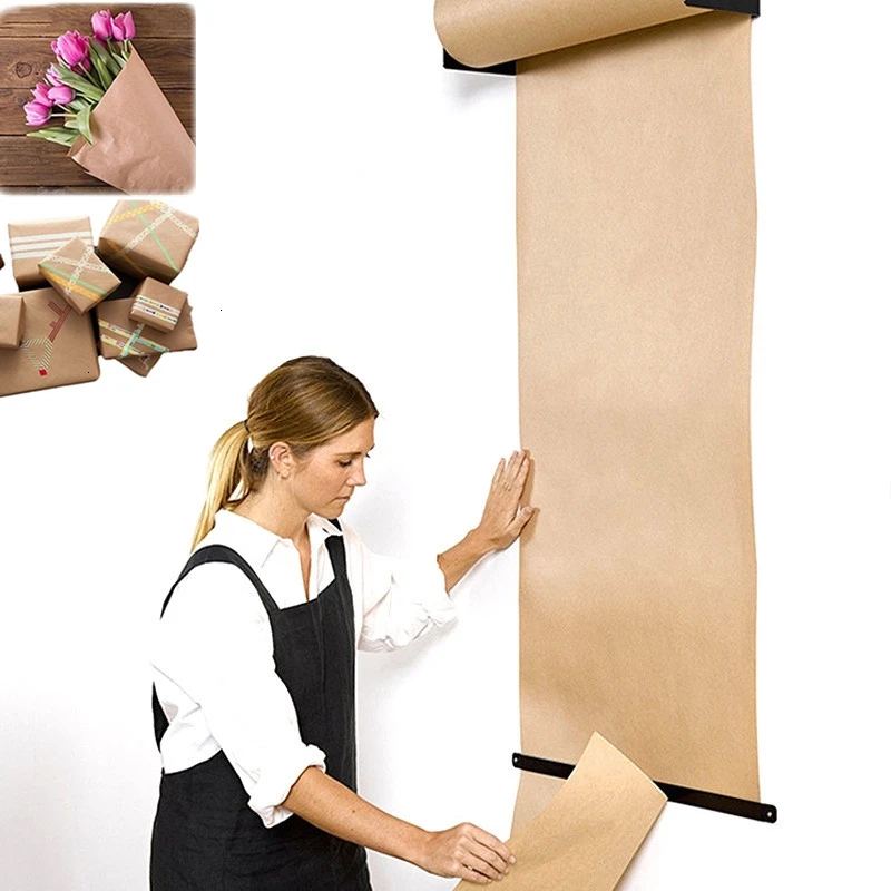 Рождественская подарочная упаковка рулон крафт бумаги переработанная бумага