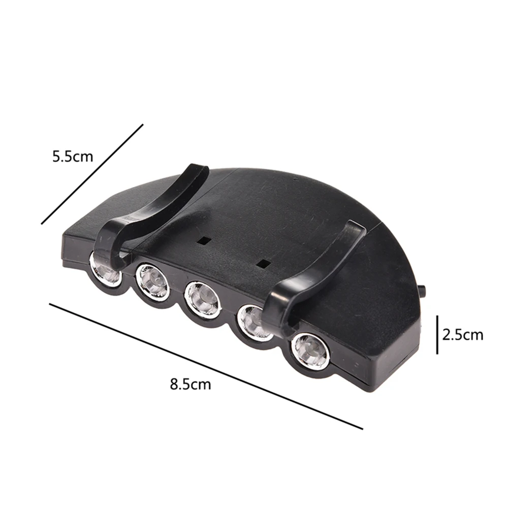 

Outdoor LED Headlamps 5 LED Ultra Bright Cap Clip-On Lamp Flash / Steady ON Night Convenient Fishing Light Head Lantern