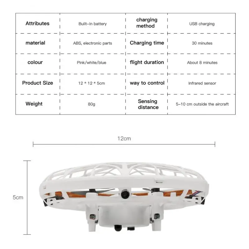 

Mini Drone UFO Hand Operated RC Helicopter Quadrocopter Dron Infrared Induction Aircraft Flying Ball Toys For Kids Dropship