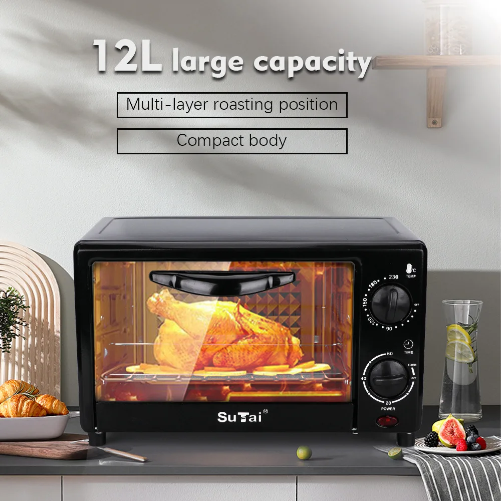 Multi-function Electric Oven Household Baking Kitchen Appliances Full Automatic Mini Oven 12L