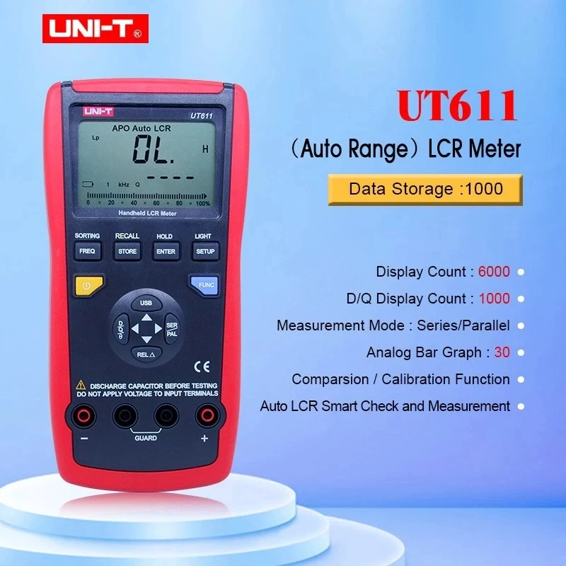 Измеритель емкости UNIT UT611 UT612 измеритель сопротивления 20000 insolution с ЖК дисплеем и