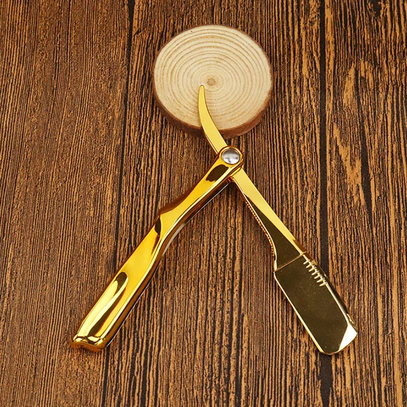 Бритва Парикмахерская с индивидуальным логотипом и золотым покрытием | Красота