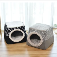 pet dog nest bed soft kennel bed cave house sleeping bag mat pad tent winter space warm capsule indoor cat house pets products