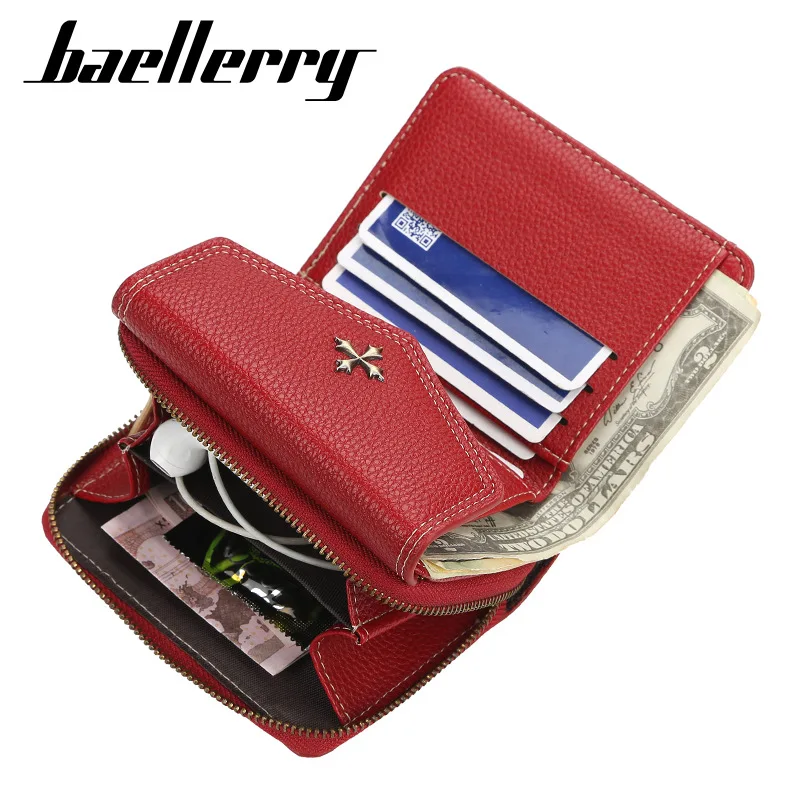 Женский кошелек клевера 2020 модный с узором на молнии зажимом для денег кожаная