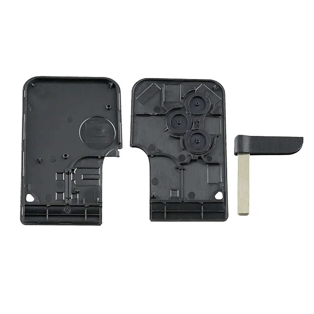

3 Button Smart Card For Clio Logan Megane 2 3 Koleos Scenic Card Case Black Car Key Fob Shell With Small Key