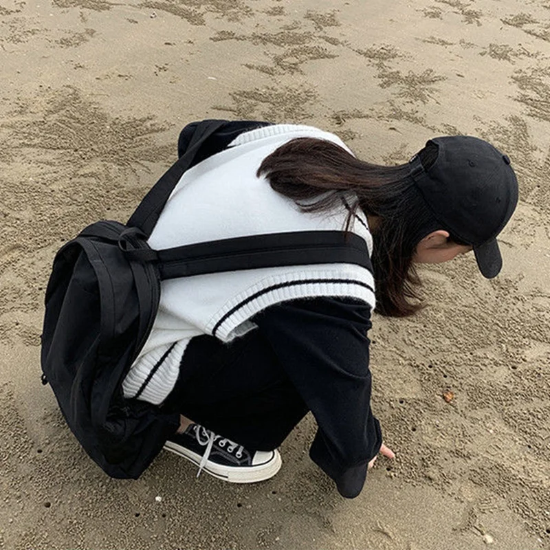 

Women Vest Simple Patchwork Korean Style V-Neck Knitted Sweater Leisure Sleeveless Female Vintage Vest