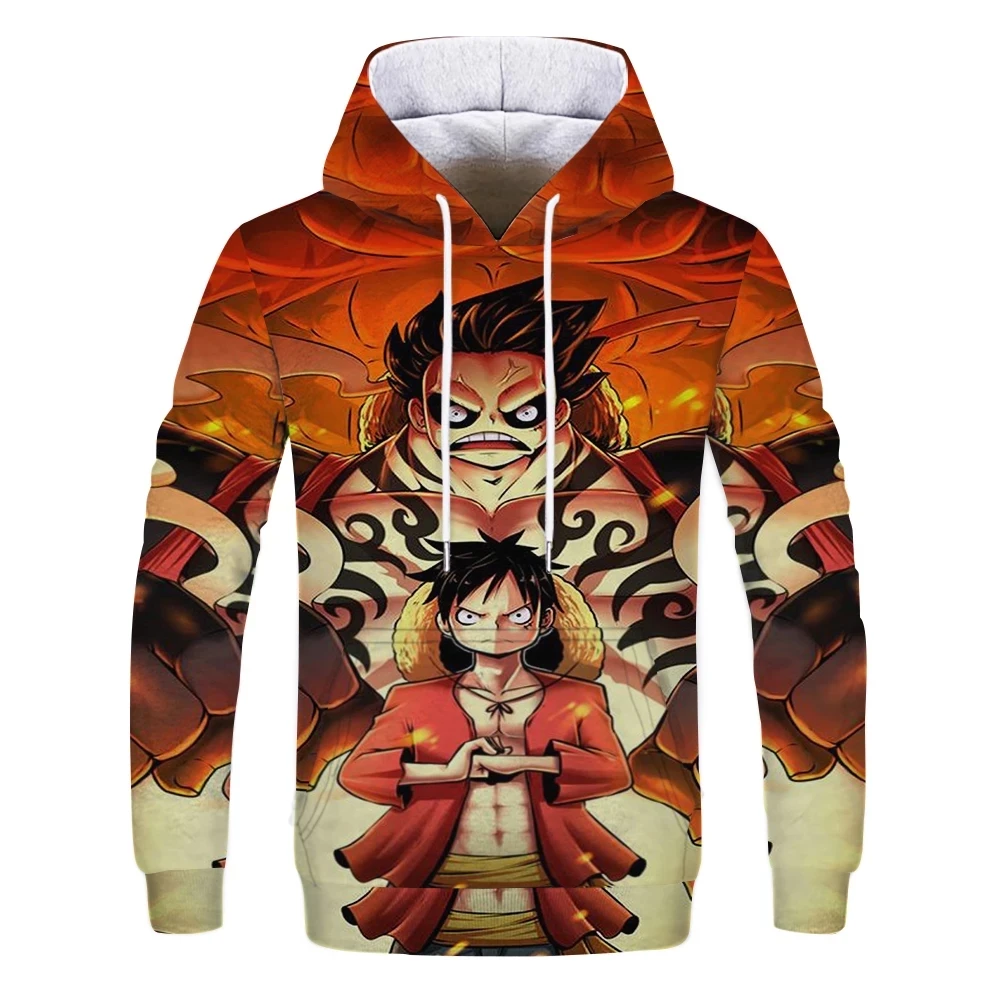 

Anime One Piece Hoodies 3D Print Pullover Sweatshirt Monkey D Luffy Ace Sabo Shanks Law Battle Tracksuit Outfit Casual Outerwear