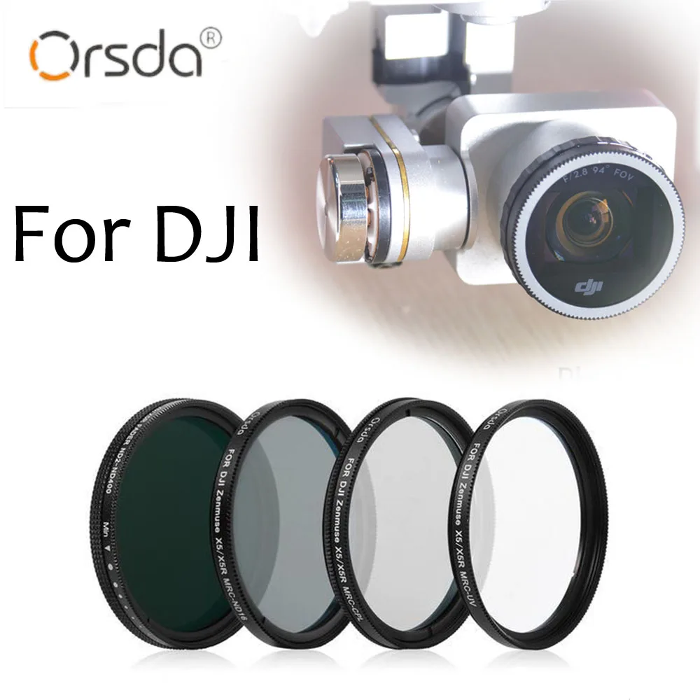 Orsda cpl mrc uv nd4 nd8 nd16 nd32 nd64 ND2-400 Фильтр для dji phantom 3 phantom 4 PRO для zenmuse x5 forzenmuse x3 inspire 1