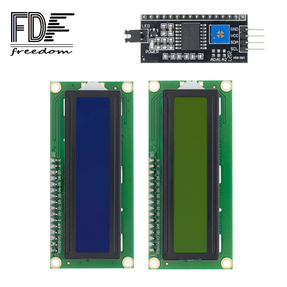 ЖК-дисплей 1602 модуль синий Φ 16x2 символьный дисплей новый PCF8574T PCF8574 IIC I2C интерфейс 5