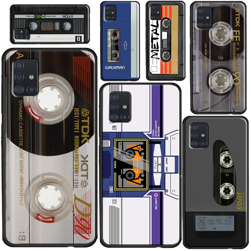 

Retro Cassette Tape Phone Case For Samsung A71 A51 A41 A31 A11 A12 A32 A52 A72 A20e A21S A02S A10 A40 A50 A70