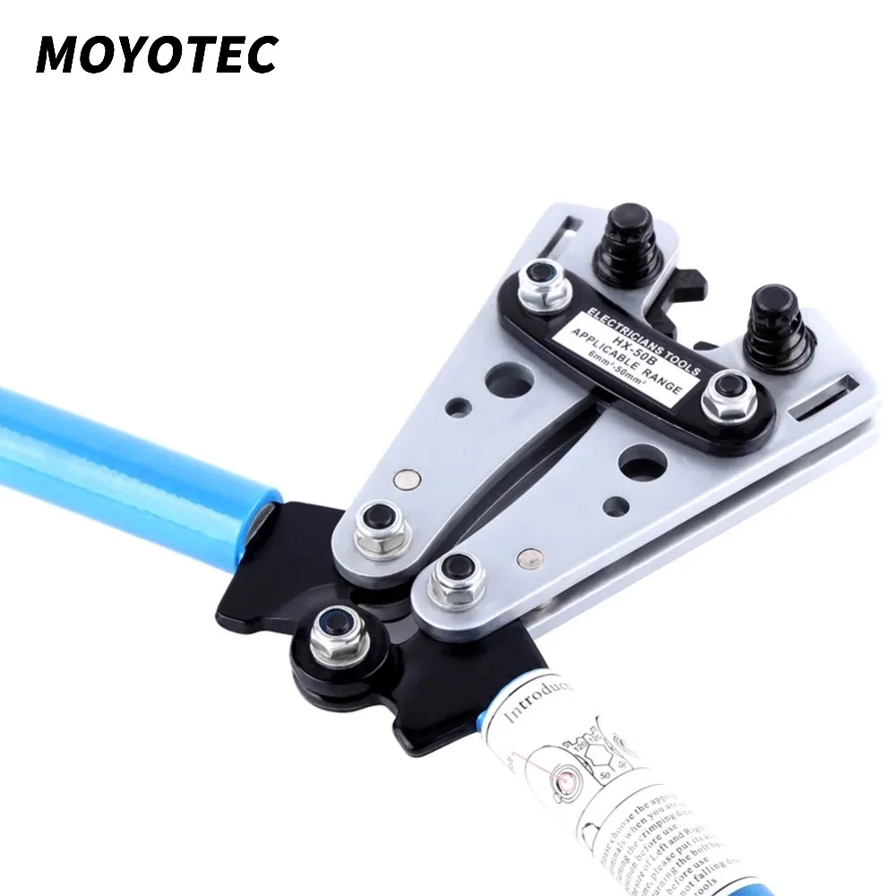 

MOYOTEC Crimping Plier 6-50mm 22-10 Tube Terminal Crimper Multitool Cable Lug Hex Crimp Tool Cable Terminal Plier Hand Tools