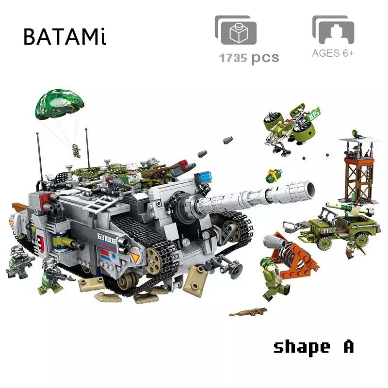 Совместим с конструкторами Lego Вторая мировая война Военная армия техника