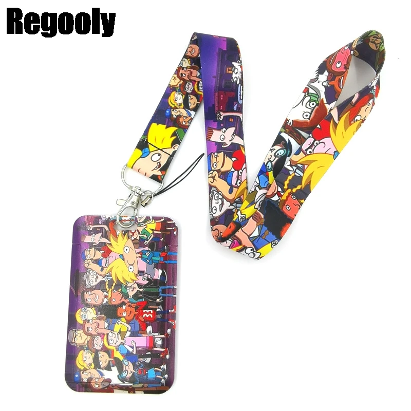 

Funny Cartoon Characters Fashion Lanyard ID Badge Holder Bus Pass Case Cover Slip Bank Credit Card Holder Strap Card Holder