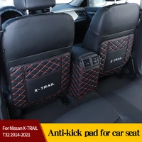 car seat backrest anti kick pad for nissan x trail t32 2014 2021 leather anti dirt scratch mat interior accessories black