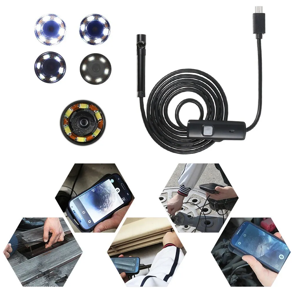 

OWSOO 7MM 6 LED Lens Endoscope IP 67 Waterproof Camera Underwater Camera