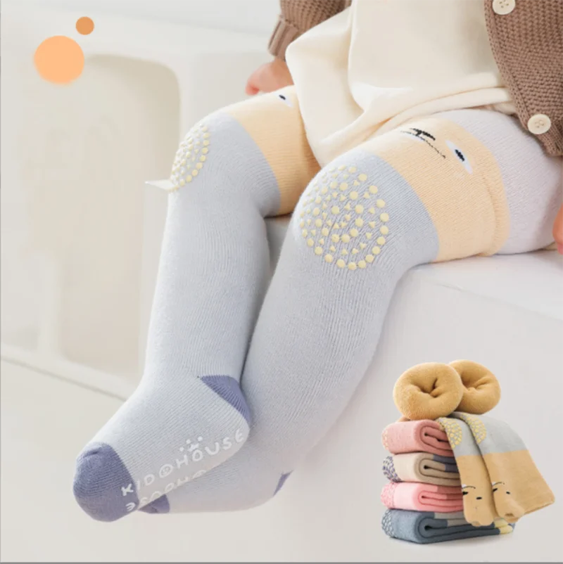 Зимние детские носки до колена, Длинные хлопковые носки для младенцев, Осенние теплые детские носки для девочек и мальчиков