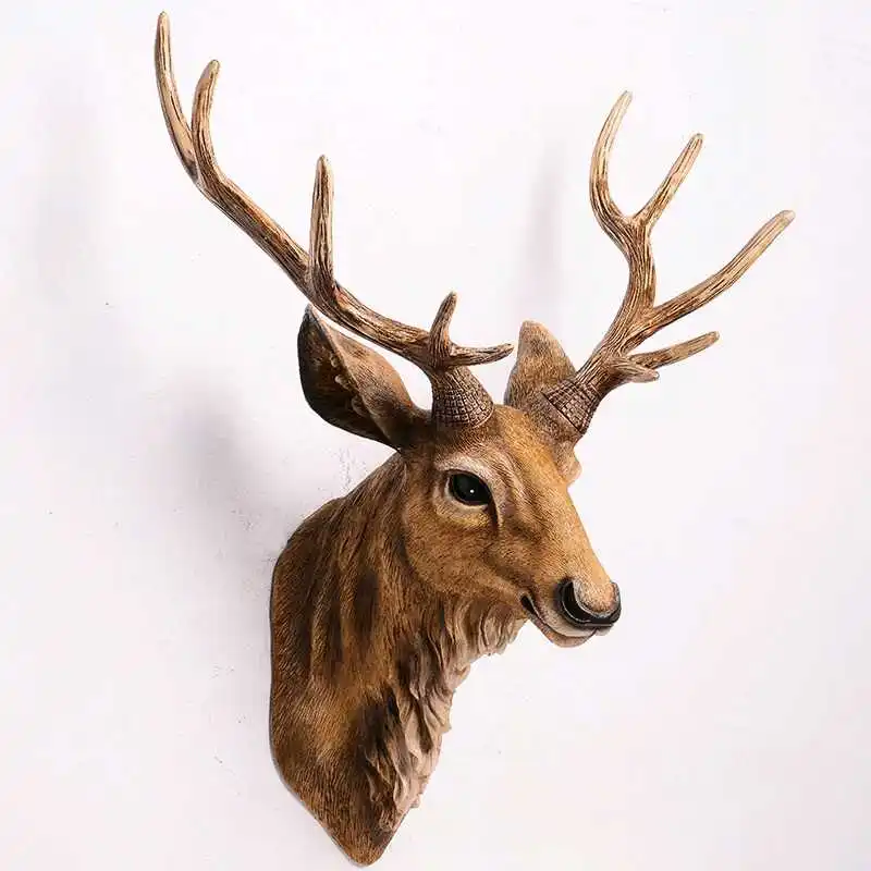 

45cm Nordic Living Room Home Decoration Creative Lucky Deer Head Wall Hanging Light Luxury TV Wall Sofa Background Wall Pendant