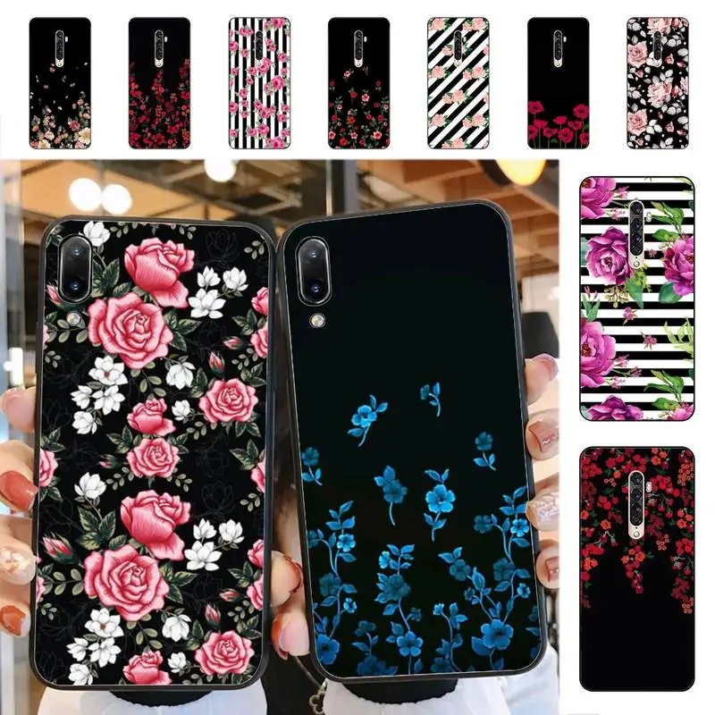 

YNDFCNB Custom Flowers Phone Case for Vivo Y91C Y11 17 19 17 67 81 Oppo A9 2020 Realme c3