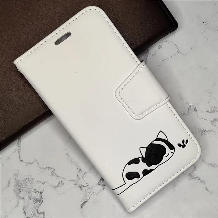 Из искусственной кожи чехол-бумажник чехол для huawei Y6 Pro Y7 премьер- карты футляры на липучке для huawei Honor 8A Honor 10 20 Lite, флип-чехол с функцией подставки - Color: White