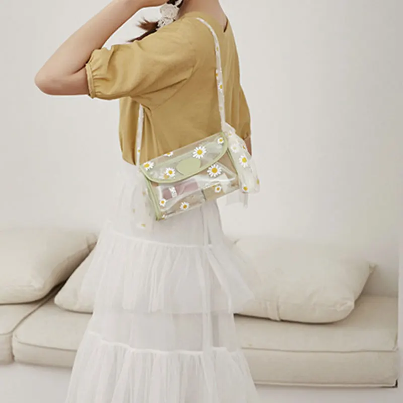 Летняя шикарная сумка-мессенджер для девочек модная прозрачная маленькая