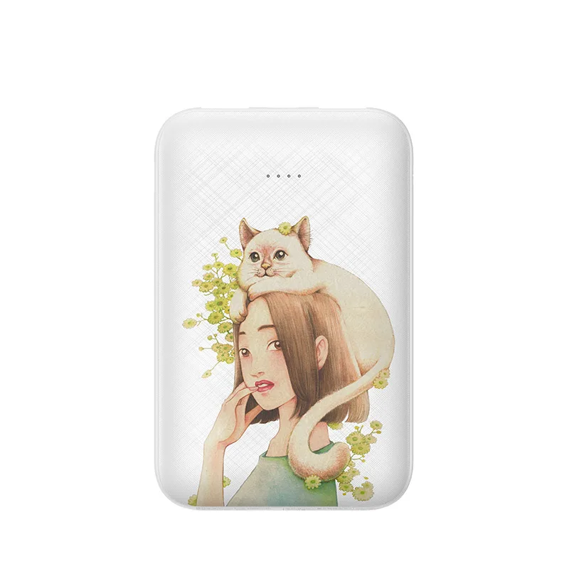 Cat White Baseus мини банк питания 10000 мАч для xiaomi samsung iPhone милый подарок банк питания Портативный двойной USB зарядное устройство батареи для путешествий - Цвет: Cat White
