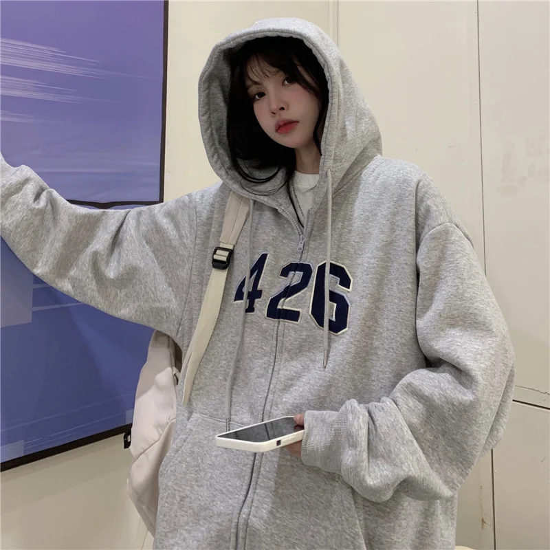 

Real Shot Hip Hop Two-Tone Basic Cardigan Ins Jacket