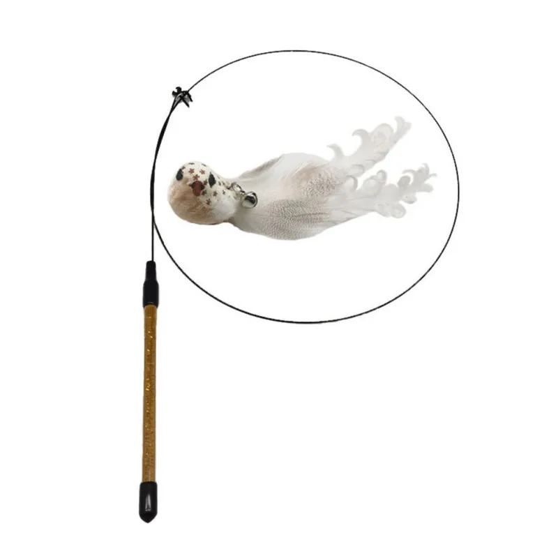 

Simulation Bird Cat Toy Steel Wire Funny Pet Cat Toy Tease Cat Stick Feather Bird Cat Toys For Kitten Pet Toy # F