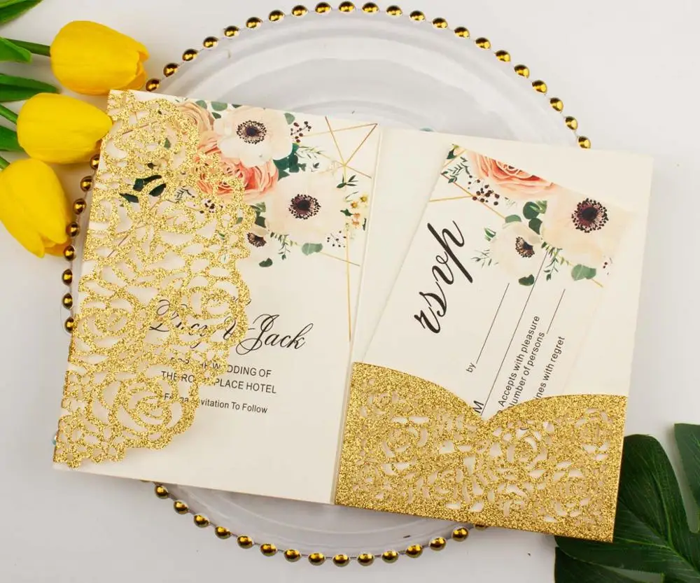 Бесплатная доставка 1 шт образец золото/белый лазерный разрез Роза Три раза