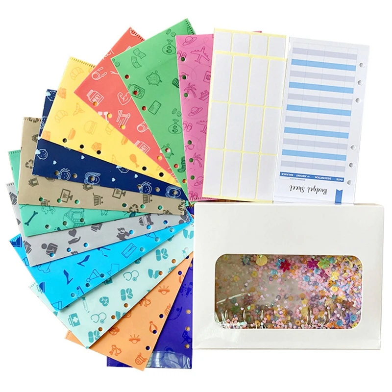 

A6 PVC Flashing Binder Cover Set, 6-Hole Quicksand Binder Notebook, Suitable for School Office and Home