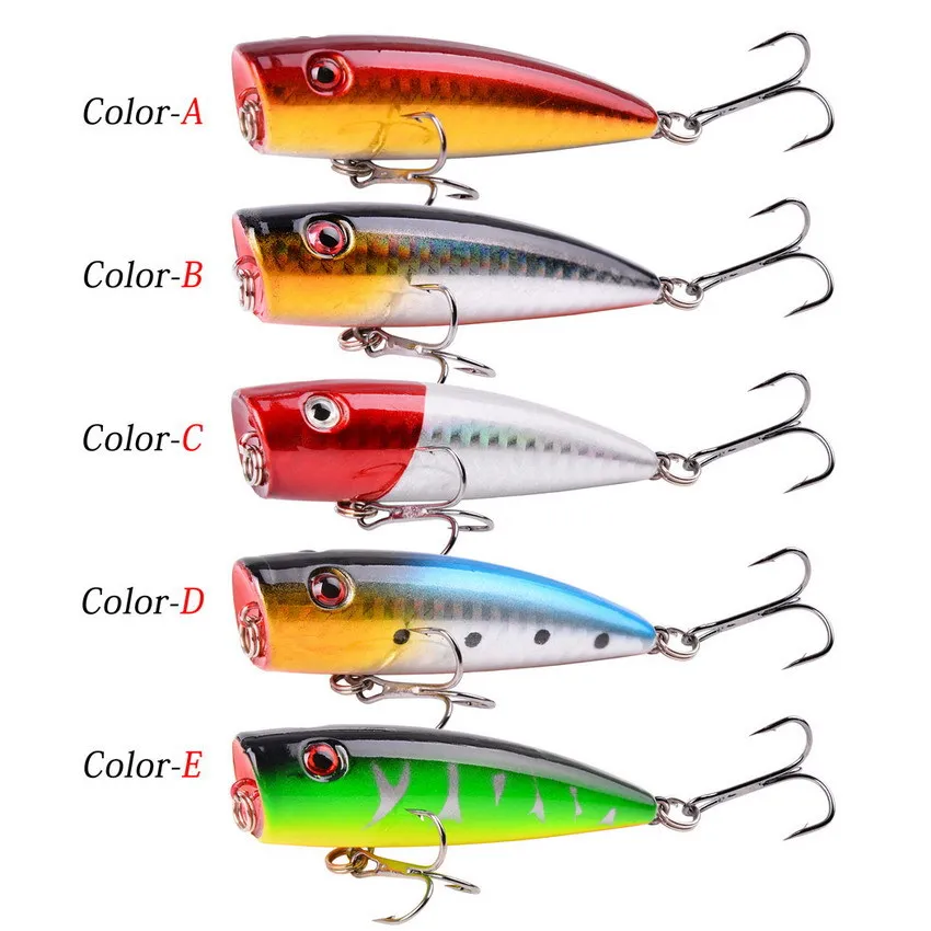 

5pcs Fishing LURE 9g 68mm Popper Fishing Bait Topwater Crankbait Artificial Bait Hard Lures For Carp Pike Fishing Accessories