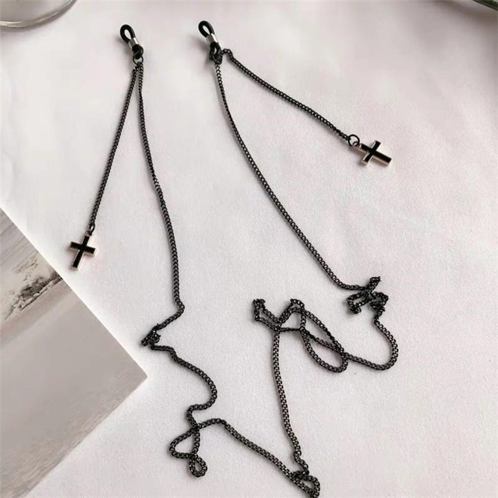 Цепочка для очков с подвеской металлическая цепь крестом в форме сердца