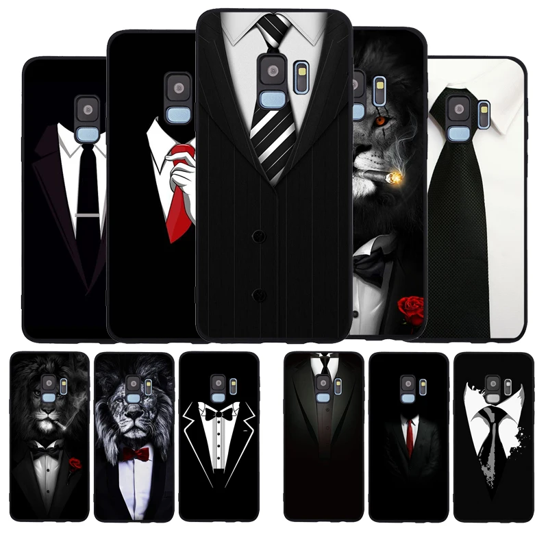 Мужской костюм рубашка галстук Мягкий чехол для телефона Samsung S10 S9 S8 S7 S6 EDGE Plus Lite Note