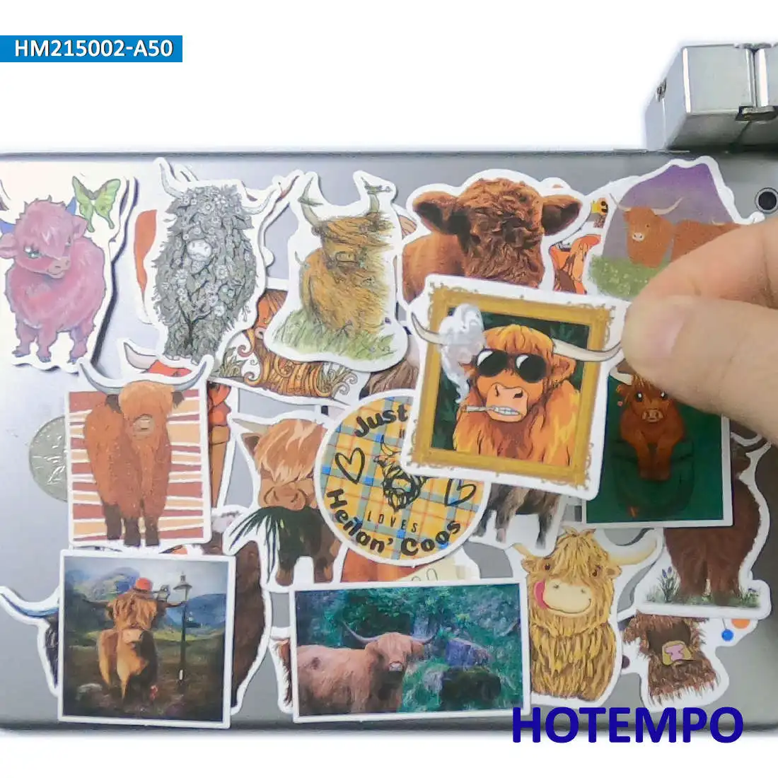 

50 шт. Милый Kyloe мультфильм дикий як забавный высокогорный скот наклейка для детей игрушки записки записные книжки багаж телефон наклейки для ноутбука