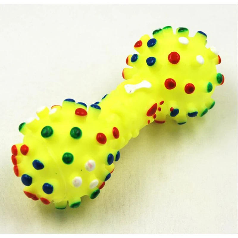 Бесплатная доставка игрушек собаки любимчика звуки форма гантели скрипучий