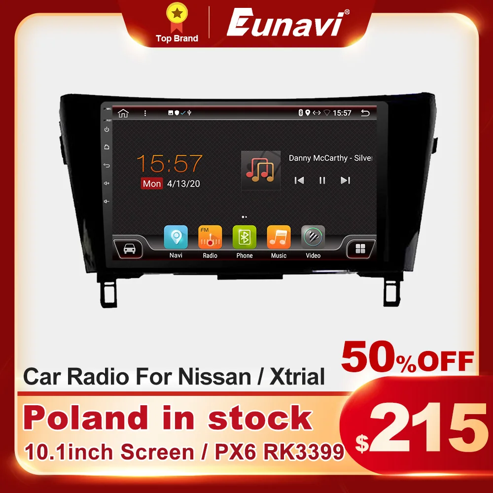 Польша склад Android 10 автомобильное радио мультимедиа для Nissan Qashqai X Trail 2014 2017 Видео