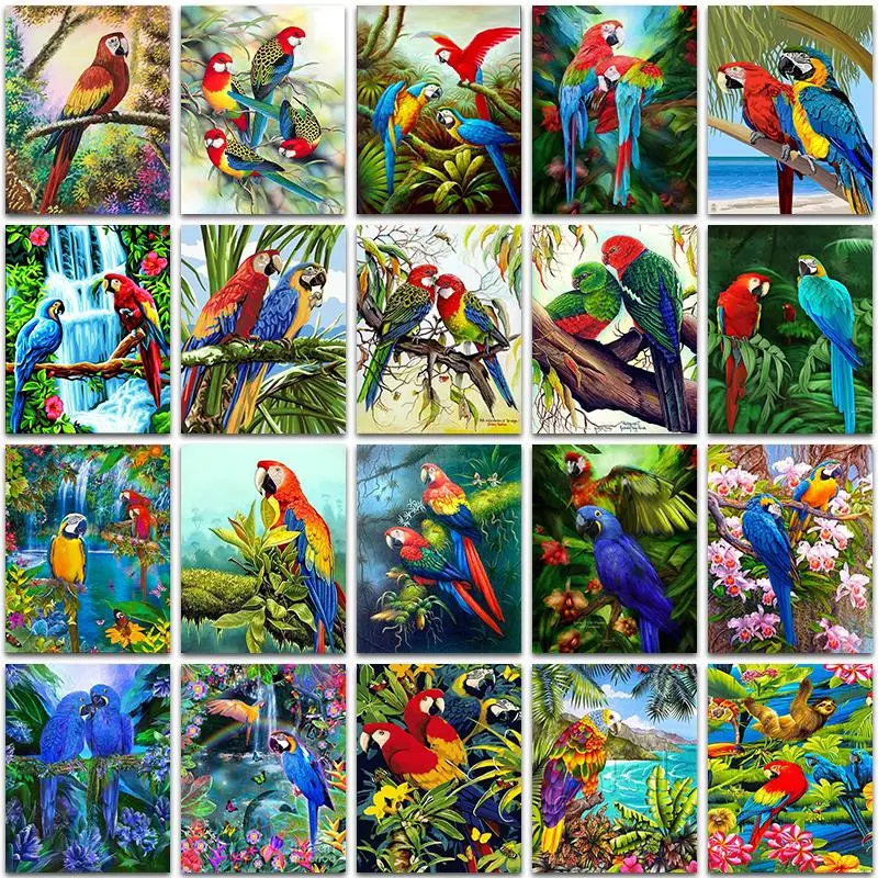 

5D Diamond Painting Kit Paint Cartoon Animals parrot Full Square&Round Diamond mosaic Diamond embroidery Cross stitch home decor
