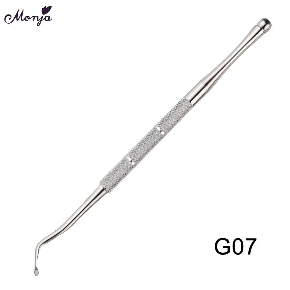 G07 Monja, двухконцевые ноготь, ноготь, подтяжка, нержавеющая сталь, корректор буйона, для чистки ног, уход за вросшим крючком, инструмент для педикюра - Цвет: G07