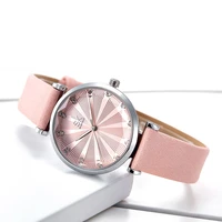 synoke 10 mm ultra thin quartz watch ladies dress elegant watch valentines day gift pink leather strap waterproof montre femme