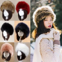 women autumn winter warm thick fluffy faux fur hat winter outdoor russian earwarmer ski hats