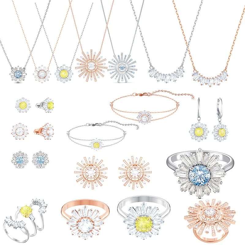 

Fashion Ladies Jewelry Daisy Series Jewelry Set Ladies Earrings Necklace Bracelets Fashion Jewelry