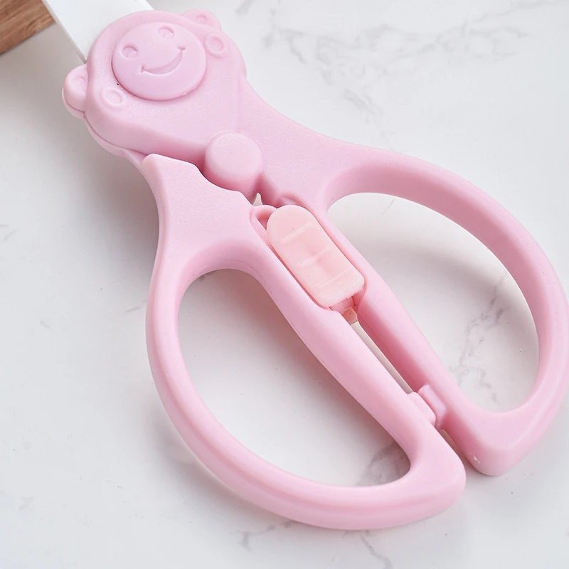 

Ceramic Baby Food Scissors Plastic Handle Infant Food Scissors Kitchen Shears Scallion Cutter Herb Laver Spices Cook Tool Cut