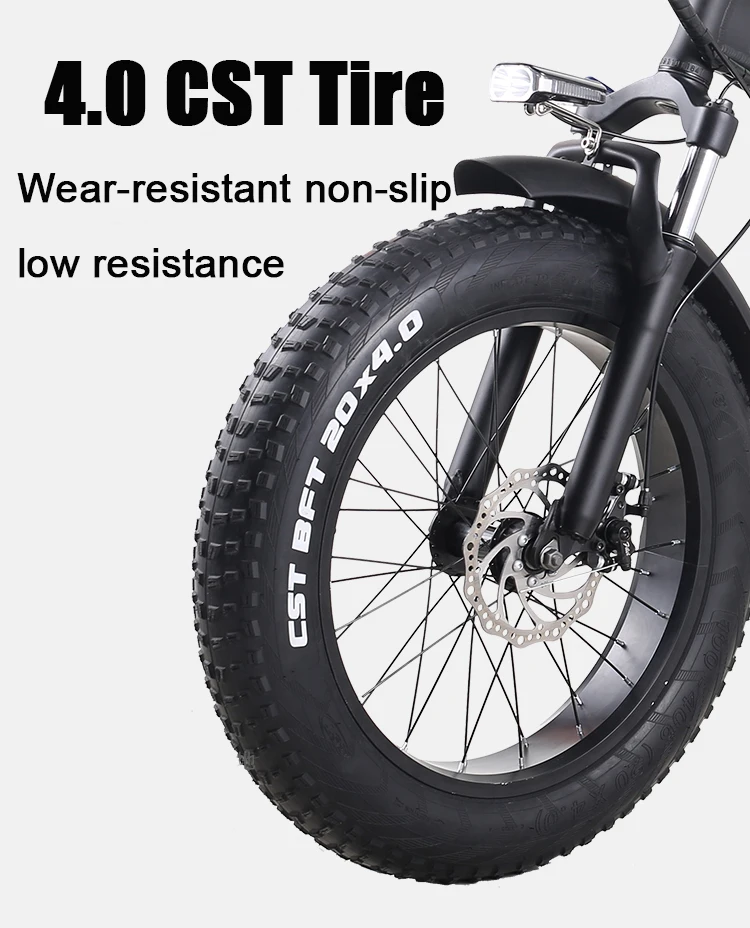 Verkauf OMECI Elektrische Fahrrad 20 Zoll Elektrische Faltrad Fett Reifen Beach Cruiser Bike 500W 48V Lithium-Batterie 15Ah Berg E-bike