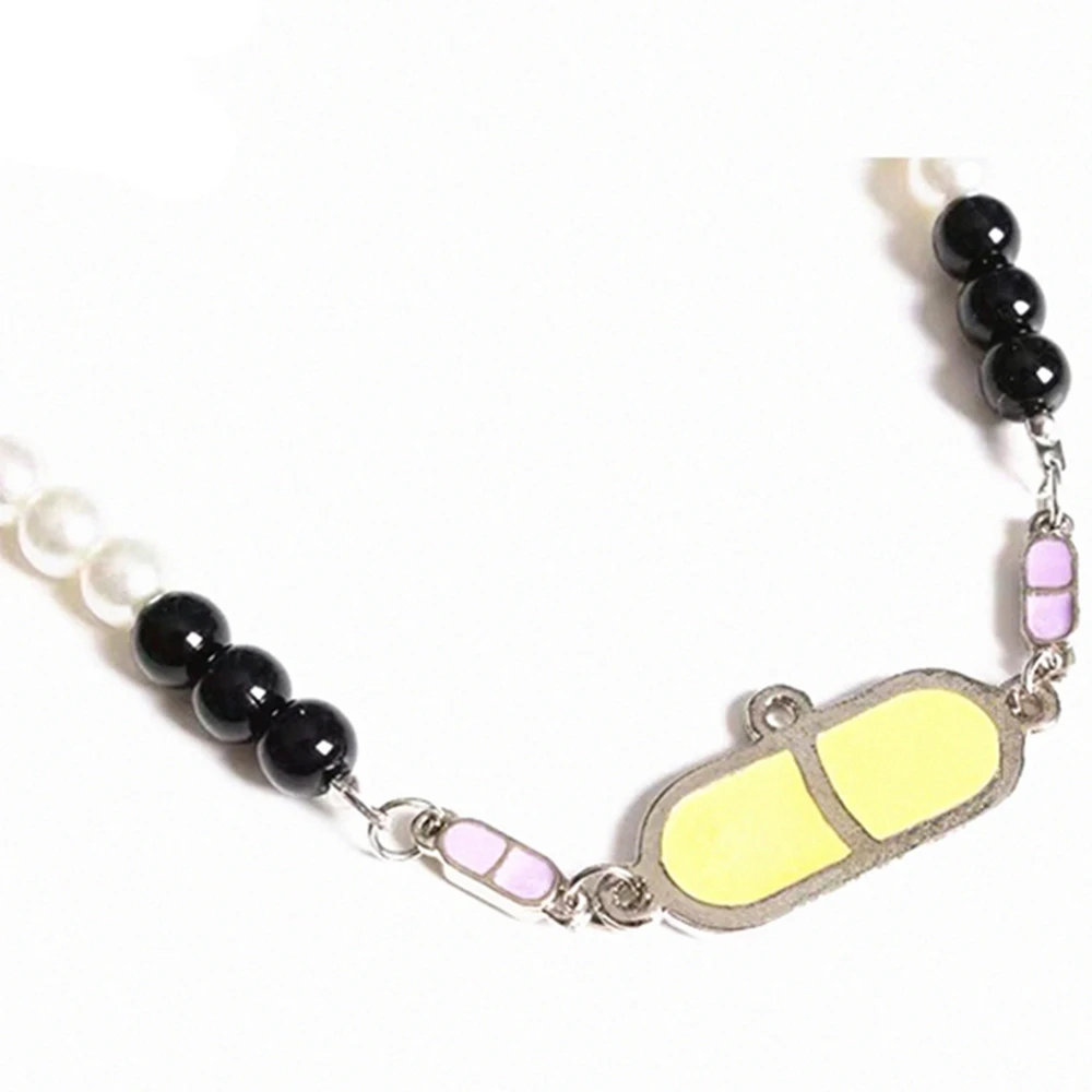 Ожерелье Жемчужное с уникальным дизайном в виде таблетки от RIR милая маленькая