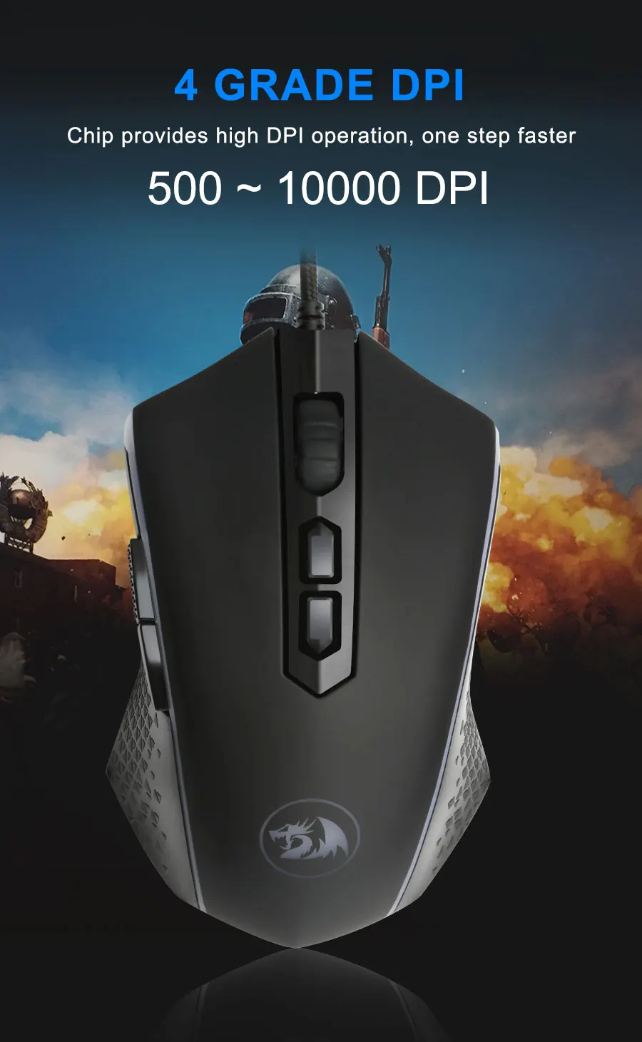 Redragon CHROMA M710 USB Проводная игровая компьютерная мышь 10000 dpi 8 кнопок 7 цветов с подсветкой программируемая эргономичная для PC Gamer